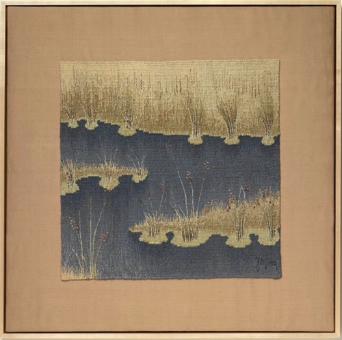 Edge of the Pond 3
Wool, silk and linen
36” x 36” framed, 2009
silk, maple mounting Edge of the Pond 3
Wool, silk and linen
36” x 36” framed, 2009
silk, maple mounting